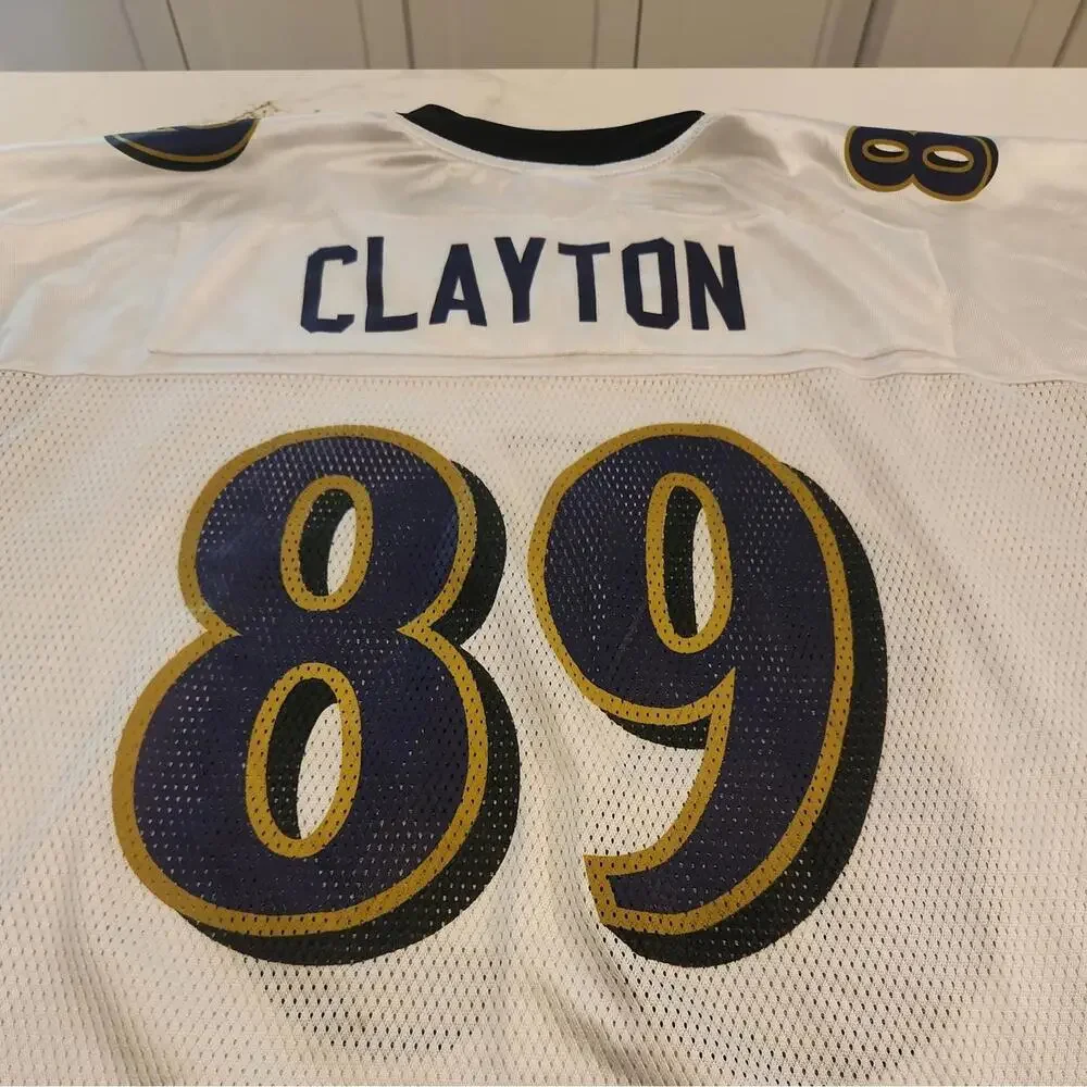 VTG REEBOK NFL EQUIPMENT Baltimore Ravens  Clayton #89 JERSEY SIZE 2 XL - Picture 11 of 14